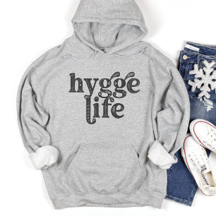 Veste À Capuche Hygge Life Cosy Danois Citation Typographie Nordiq