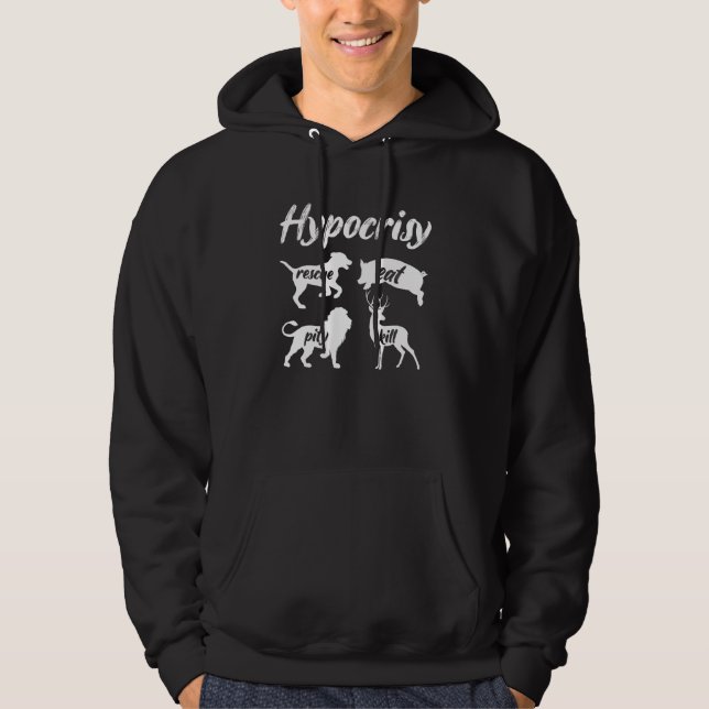 Veste À Capuche Hypocrisie Secourir Manger Veganisme Plante biolog (Devant)