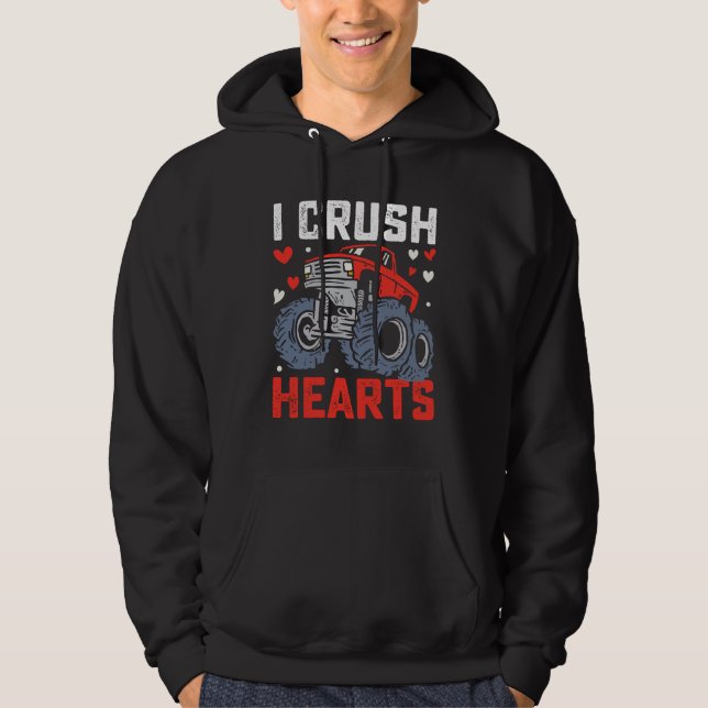 Veste À Capuche I Crush Hearts Monster Truck Saint-Valentin (Devant)