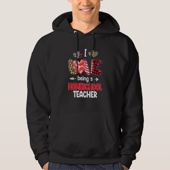 Veste À Capuche I Love Being A Homeschool Teacher LOVE School Vale (Devant)