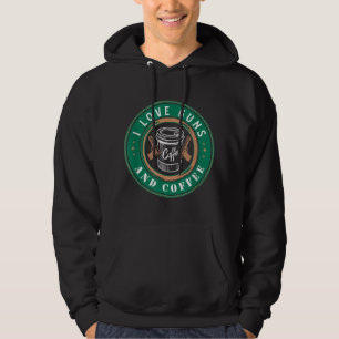 Veste À Capuche I Love Guns And Coffee design pour un Gun and Coff