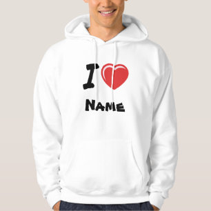 Veste À Capuche I Love Heart Nom personnalisé