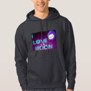 Veste À Capuche "I Love Moon" - Un design d'art céleste fantasque