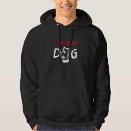 Veste À Capuche I Love My Dog with dog illustration