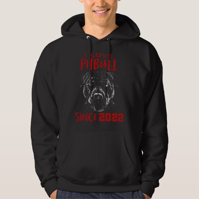 Veste À Capuche I love pitbull since 2022 (Devant)
