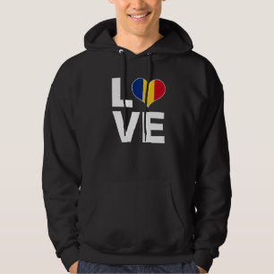 Veste À Capuche I Love Romania Heart Flag Roumanie