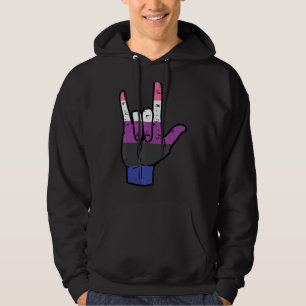 Veste À Capuche I Love You Hand Sign Language Genderfluide Fierté 