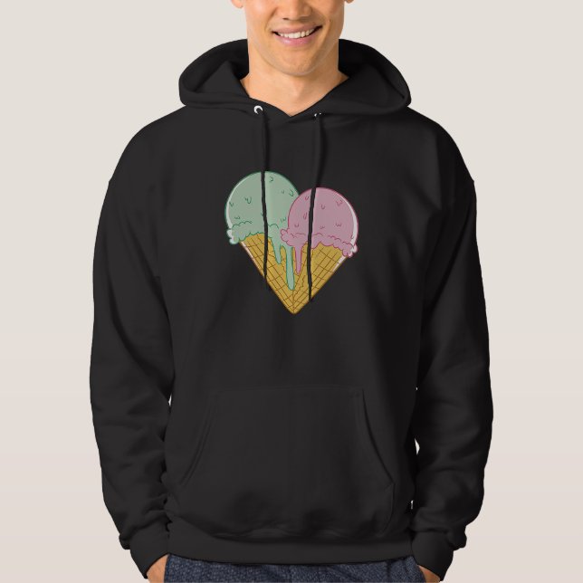 Veste À Capuche Ice Cream  Cute Heart Valentine's Day Couple Match (Devant)