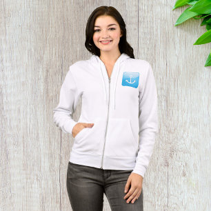 Veste À Capuche Icône Ancre bleue marine moderne