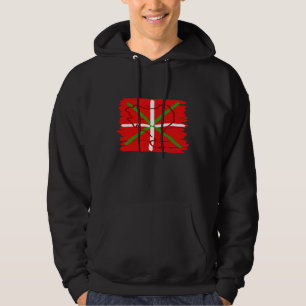 Veste À Capuche Ikurriña peint avec le contour du pays Basque,