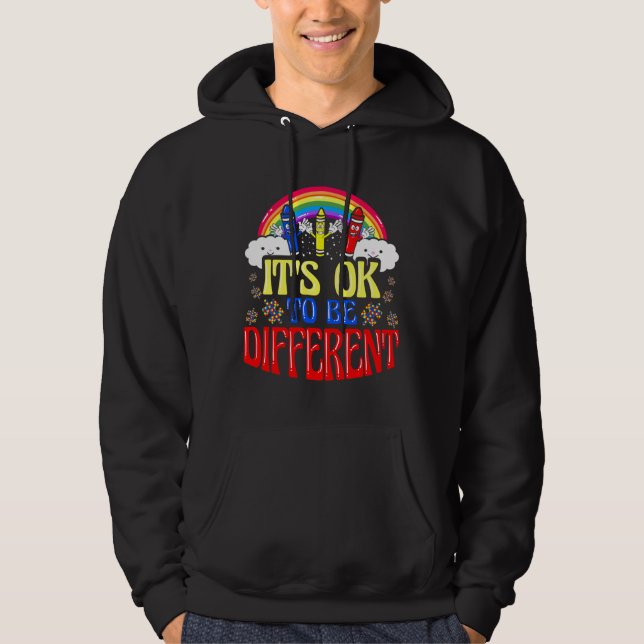 Veste À Capuche Il Est Bon D'Être Différents Crayons De Sensibilis (Devant)