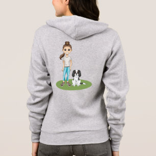 Veste À Capuche Illustration de la caricature Girl & Tricolor Cava
