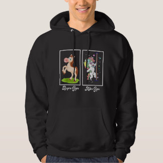 Veste À Capuche Illustration drôle Unicorne Avant Après Gym