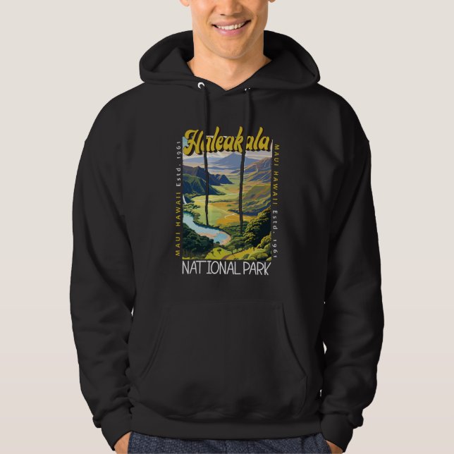 Veste À Capuche Illustration du parc national de Haleakala en état (Devant)