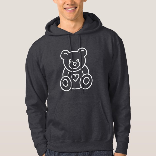 Veste À Capuche Illustration graphique d'ours de nounours de bébé (Devant)