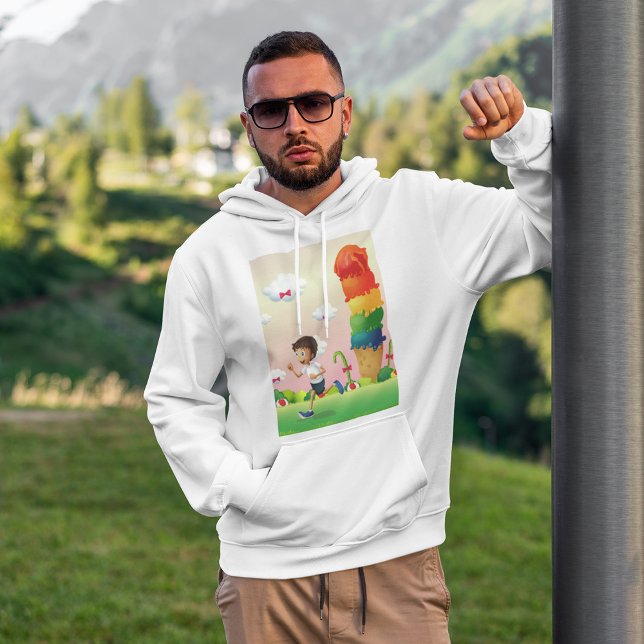 Veste À Capuche Imaginaire Ice Cream Cone avec Happy Running Boy (Créateur téléchargé)