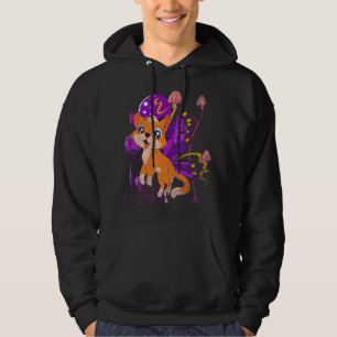 Veste À Capuche Imaginaire Papillon Champignons Chat Animaux de co
