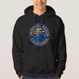 Veste À Capuche Imperial Beach Californie CA Vague marine Vintage