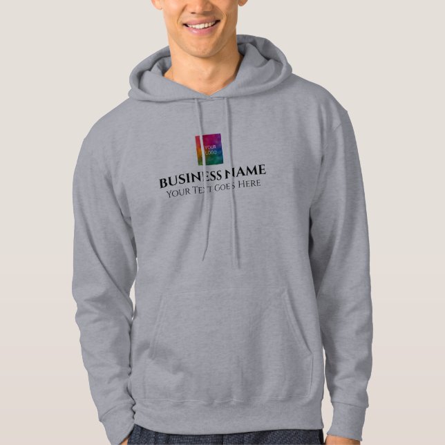 Veste À Capuche Imprimé sur deux côtés Business Company Logo Mens (Devant)