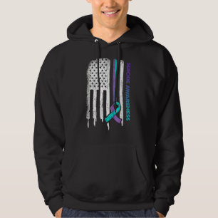 Veste À Capuche Indicateur Usa Purple et Turquoise Ribbon Sensibil