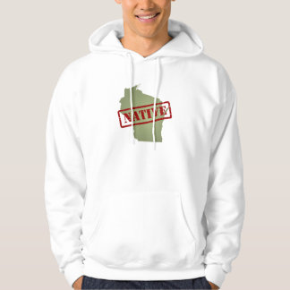 Veste À Capuche Indigène du Wisconsin avec la carte du Wisconsin