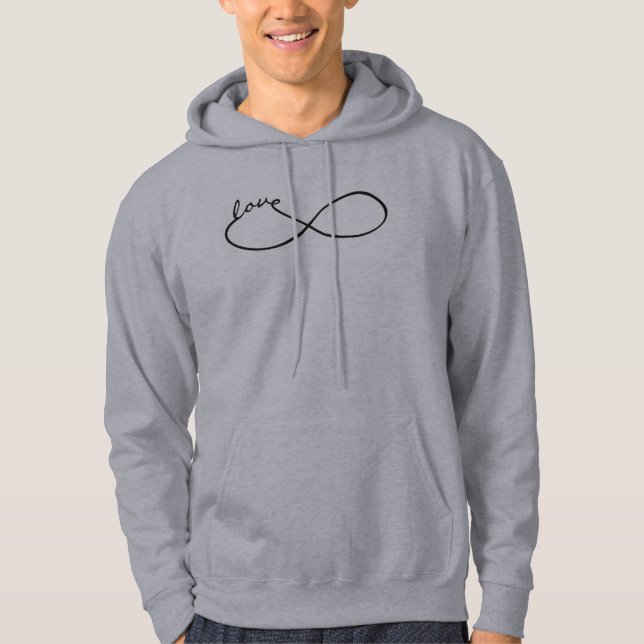 Veste À Capuche Infinity Love Lemniscate noir + votre backgr. (Devant)