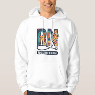 Veste À Capuche Infirmière diplômée IR Vintage Rainbow Vector Desi