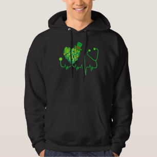 Veste À Capuche Infirmière irlandaise Stethoscope Shamrock Heartbe