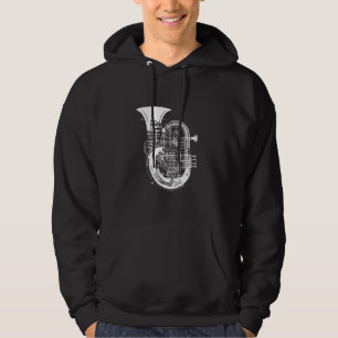 Veste À Capuche Instrument en laiton de dessin Tuba