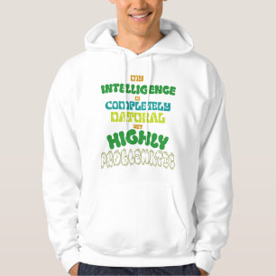 Veste À Capuche Intelligence Naturelle Amusante Typographie Vintag