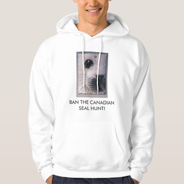 Veste À Capuche INTERDIRE LA CHASSE DE SEAL Harp Seal Wildlife Sup (Devant)