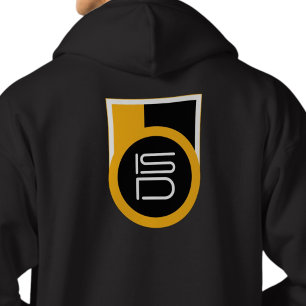 Veste À Capuche ISD Homme Streetwear Rétro Imprimé Dos Or Noir