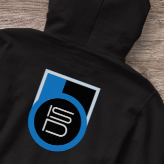 Veste À Capuche ISD Men's Black Blue White Back Print Streetwear 