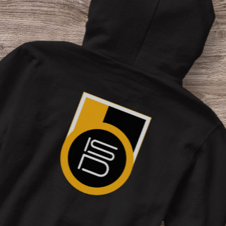 Veste À Capuche ISD Men's Black Gold Back Print Streetwear Retro 