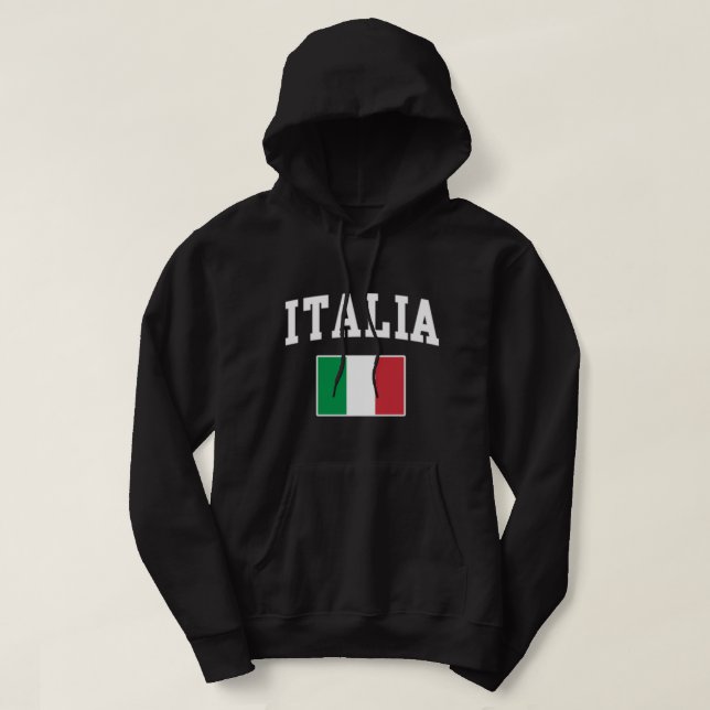 Veste À Capuche Italia Drapeau Italie Italiano Famille Hommes Femm (Design devant)