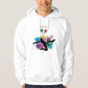 Veste À Capuche Italie Football Fan Chemise Drapeau de football