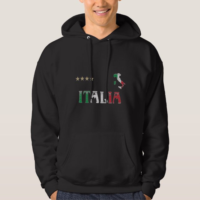 Veste À Capuche Italie Football Fan Shirt Drapeau (Devant)