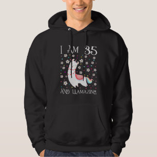 Veste À Capuche J'ai 35 ans Llamazing Cute Llama 35e anniversaire