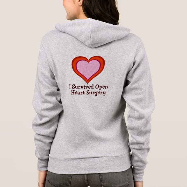 Veste À Capuche J'ai survécu à la chirurgie cardiaque ouverte (Dos)