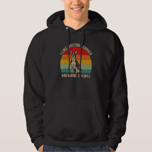 Veste À Capuche J'Aime Boston Terrier Et Peut-Être 3 Personnes Chi
