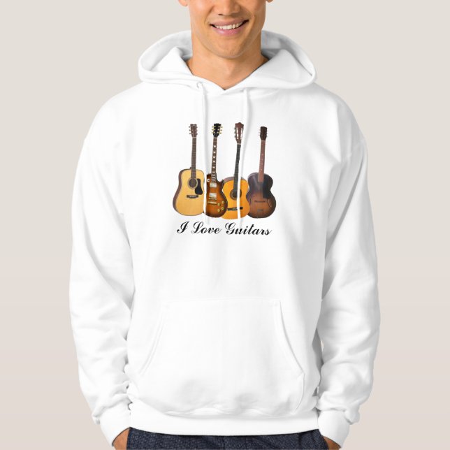VESTE À CAPUCHE J'AIME DES GUITARES (Devant)