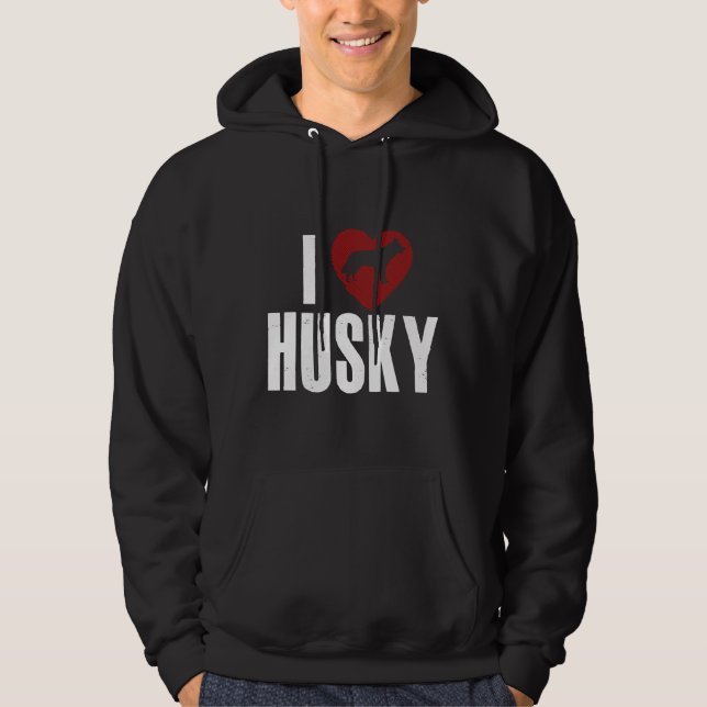 Veste À Capuche J'Aime Husky (Devant)