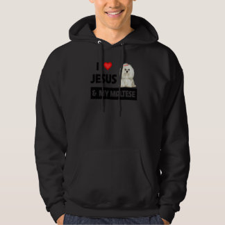 Veste À Capuche J'Aime Jésus Et Mon Chien Maltais Maman Papa Pet P