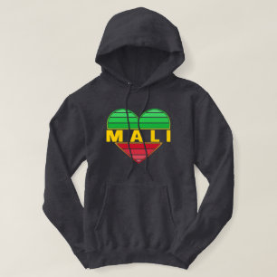 Veste À Capuche J'aime le Mali, coeur malien
