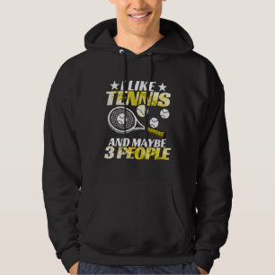 Veste À Capuche j'aime le tennis et peut-être 3 personnes