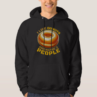 Veste À Capuche j'aime les beignets et peut-être 3 personnes