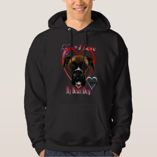 Veste À Capuche J'aime ma chemise de chien de boxeur