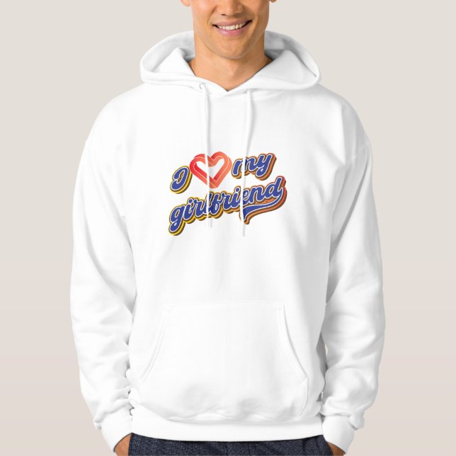 Veste À Capuche J'aime ma petite amie (Devant)