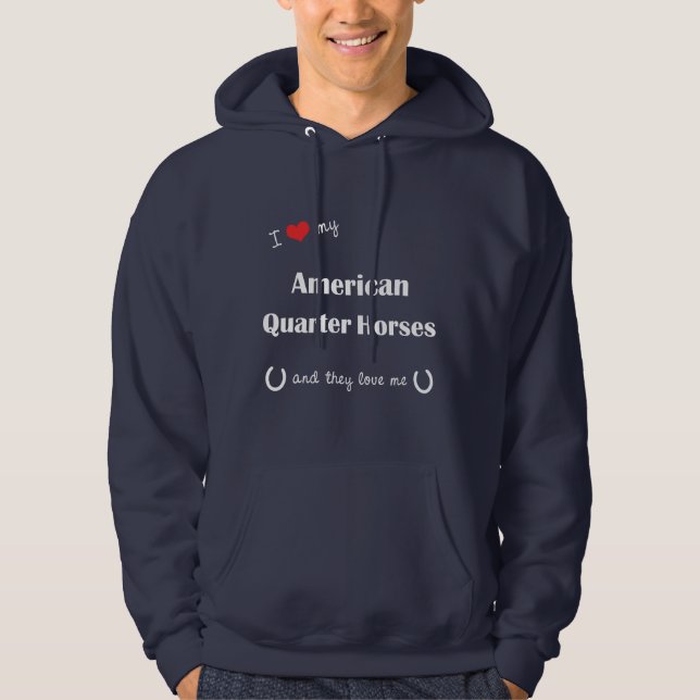 Veste À Capuche J'aime mes chevaux quarts américains (chevaux (Devant)