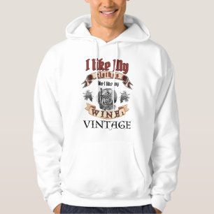 Veste À Capuche 'J'aime mes vêtements comme j'aime mon vin : Vinta